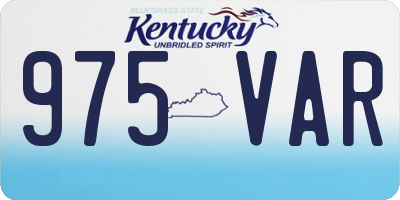 KY license plate 975VAR