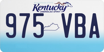 KY license plate 975VBA
