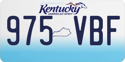 KY license plate 975VBF