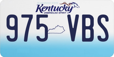 KY license plate 975VBS