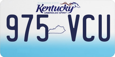KY license plate 975VCU