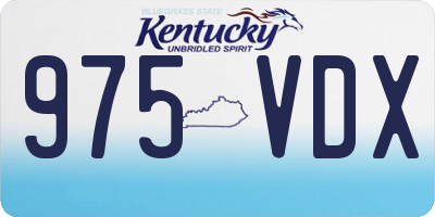 KY license plate 975VDX