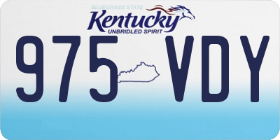 KY license plate 975VDY