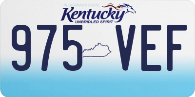 KY license plate 975VEF