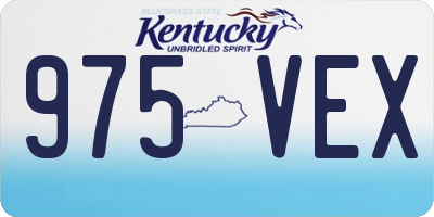 KY license plate 975VEX