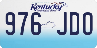 KY license plate 976JDO