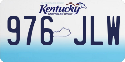 KY license plate 976JLW