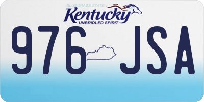 KY license plate 976JSA