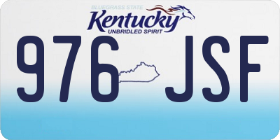 KY license plate 976JSF
