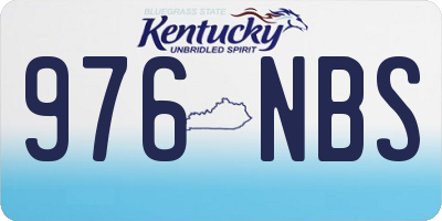 KY license plate 976NBS