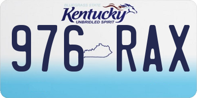KY license plate 976RAX