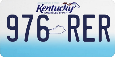 KY license plate 976RER