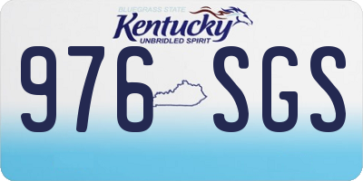 KY license plate 976SGS