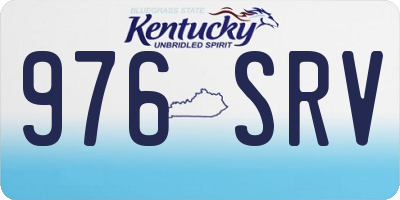 KY license plate 976SRV