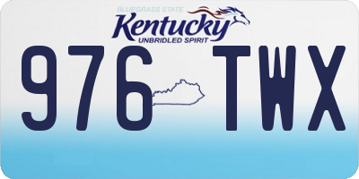 KY license plate 976TWX