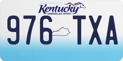 KY license plate 976TXA