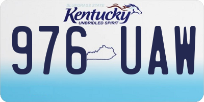 KY license plate 976UAW