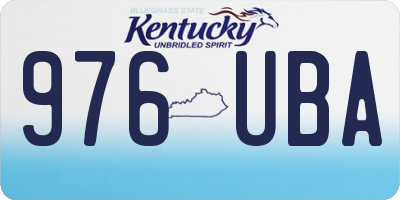 KY license plate 976UBA