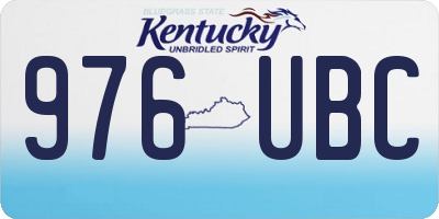 KY license plate 976UBC