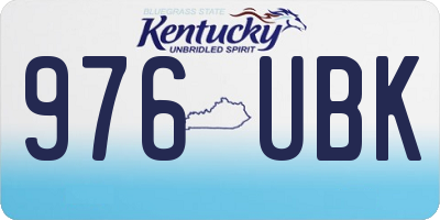KY license plate 976UBK