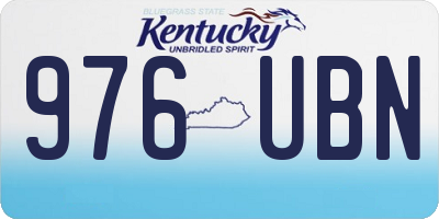 KY license plate 976UBN