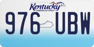 KY license plate 976UBW