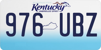 KY license plate 976UBZ