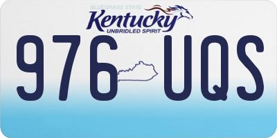 KY license plate 976UQS