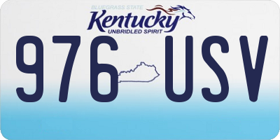 KY license plate 976USV