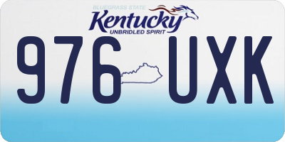 KY license plate 976UXK