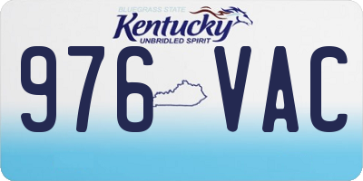 KY license plate 976VAC