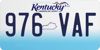 KY license plate 976VAF