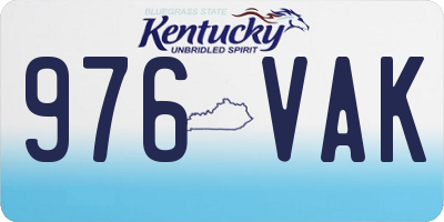 KY license plate 976VAK