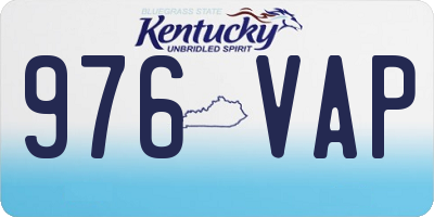 KY license plate 976VAP