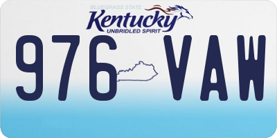 KY license plate 976VAW