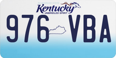 KY license plate 976VBA