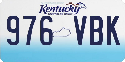 KY license plate 976VBK