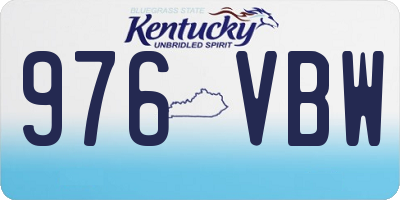 KY license plate 976VBW