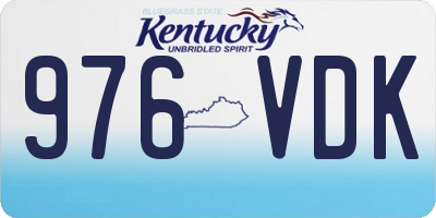 KY license plate 976VDK