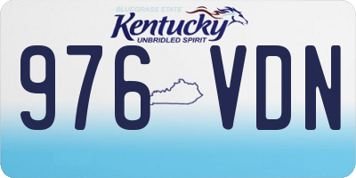 KY license plate 976VDN