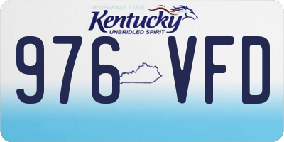 KY license plate 976VFD