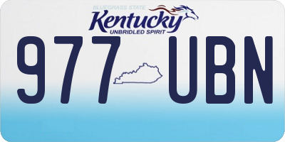 KY license plate 977UBN