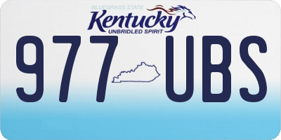 KY license plate 977UBS