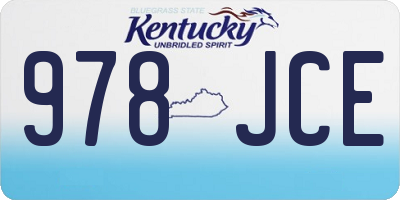 KY license plate 978JCE