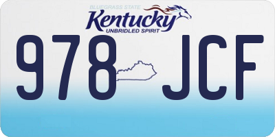 KY license plate 978JCF