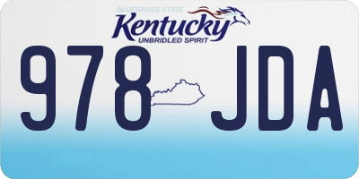 KY license plate 978JDA
