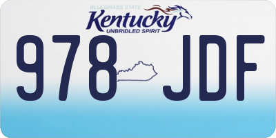 KY license plate 978JDF