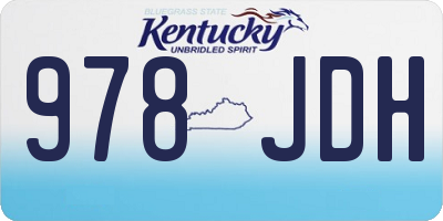 KY license plate 978JDH