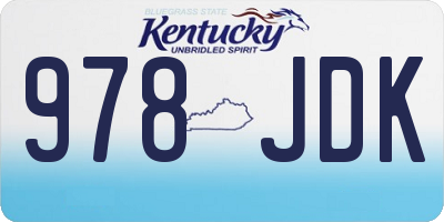 KY license plate 978JDK