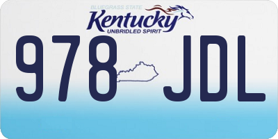 KY license plate 978JDL